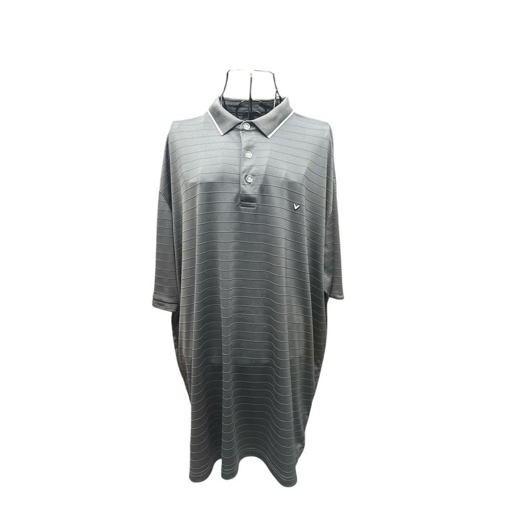 Callaway Men's Size XXL Short Sleeve Three Button Gray Golf Shirt‎